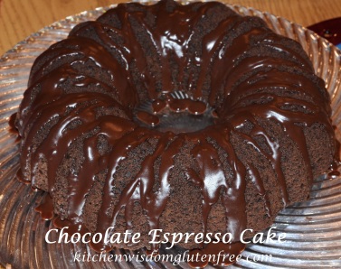 chocolate espresso cake w writing